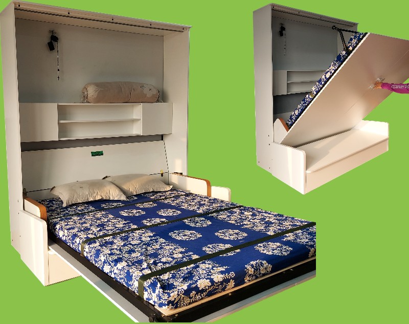 Giường gấp đa năng thông minh kết hợp tủ tiện lợi, dễ dàng gấp gọn tiết kiệm diện tích cho phòng ngủ nhỏ.