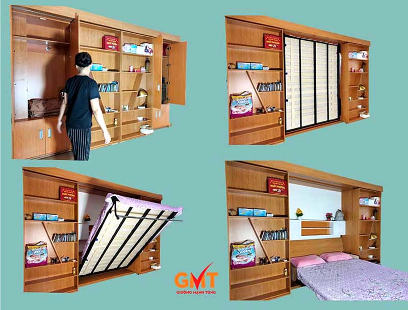 Giường gấp đa năng kèm tủ hiện đại – Giải pháp nội thất thông minh cho nhà nhỏ