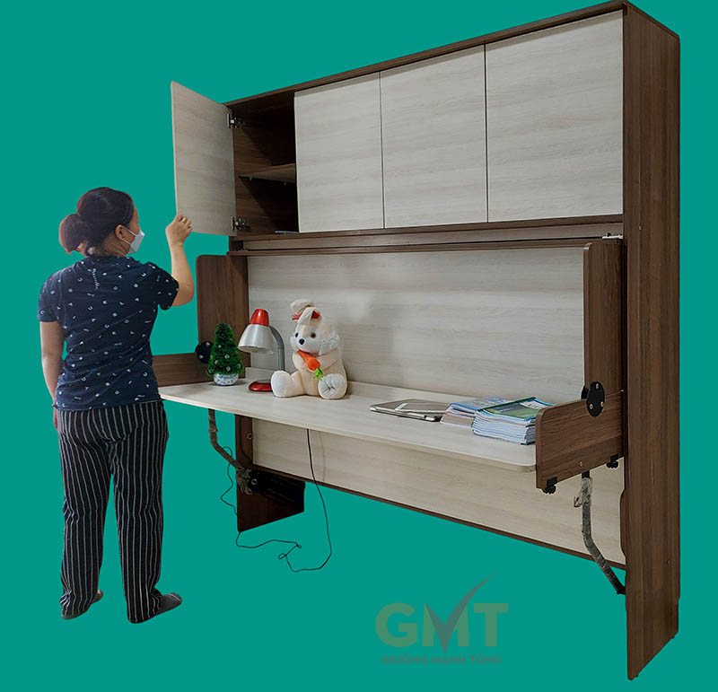 Giường gấp kết hợp bàn học – Giải pháp tối ưu cho phòng ngủ hiện đại 2 Giường gấp kết hợp bàn học thông minh Mạnh Tùng, thiết kế đa năng cho phòng nhỏ, tiết kiệm diện tích và tiện lợi cho học tập – làm việc.