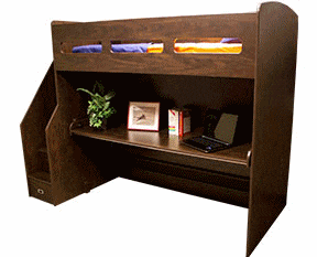 🛏️ Giường tầng thông minh kết hợp bàn học, tủ sách – Giải pháp tối ưu cho không gian hiện đại 3 Giường tầng thông minh có bàn học liền kề và tủ sách mở cho phòng trẻ em.