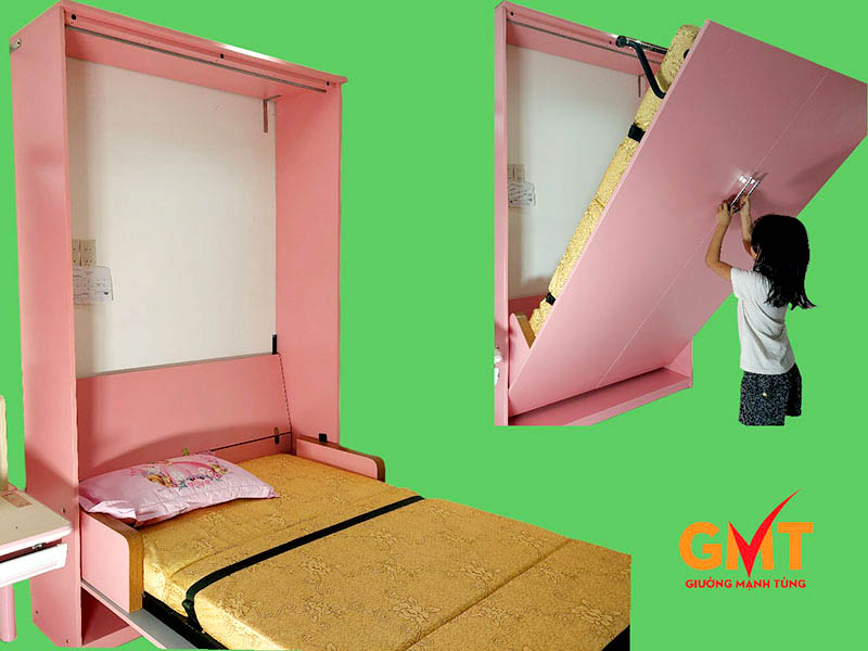 Giường thông minh 1m2 – Giải pháp tối ưu cho không gian nhỏ 3 Giường gấp đa năng 1m2 màu hồng,