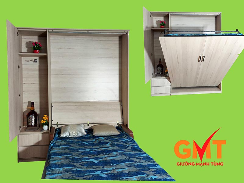 Giường thông minh 1m2 – Giải pháp tối ưu cho không gian nhỏ 4 Giường thông minh 1m2 kết hợp tủ quần áo hiện đại, tiết kiệm diện tích phòng ngủ