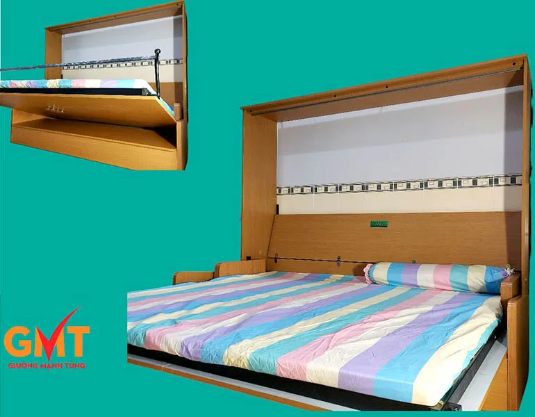 Mẫu giường gấp ngang đa năng giúp tiết kiệm diện tích hiệu quả